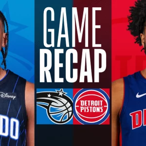 Fans cheering at Orlando Magic vs Detroit Pistons NBA game at Kia Center