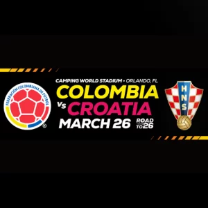 Fans cheering during Colombia vs Croatia match at Camping World Stadium