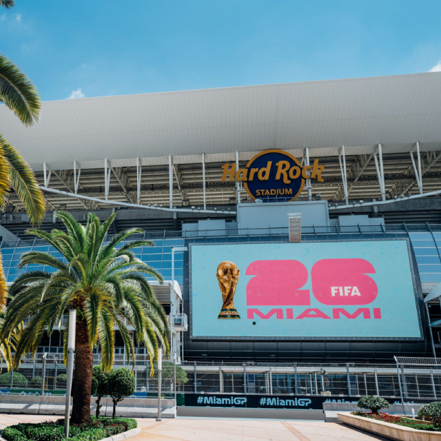 FIFA World Cup match at Hard Rock Stadium Miami with crowd